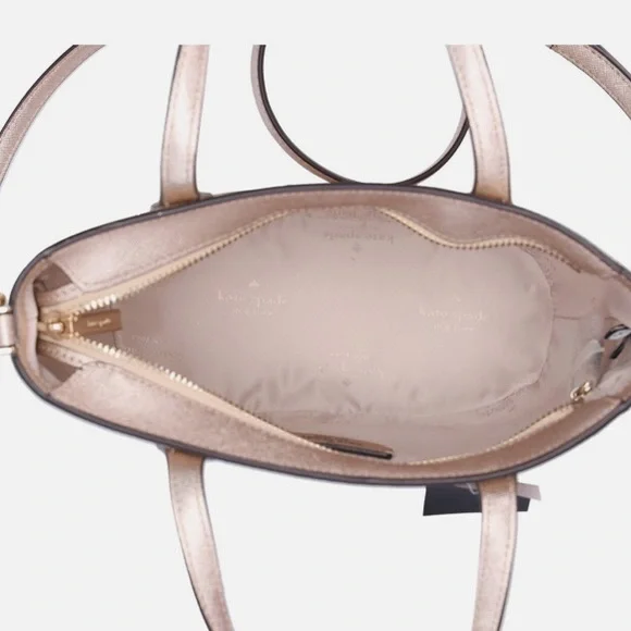 Kate Spade Glitter Glimmer Satchel Crossbody Bag in Gold NWT Holiday - Picture 6 of 10